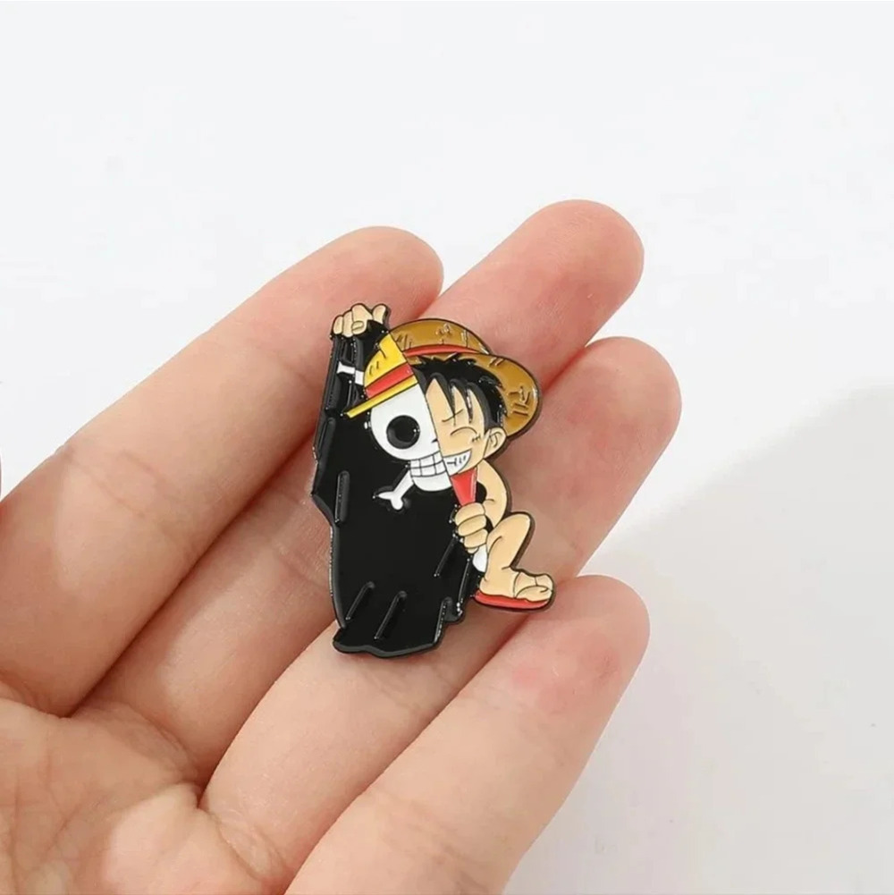 Luffy one piece anime pins enamel brooch pin accessories backpack womens jewelry